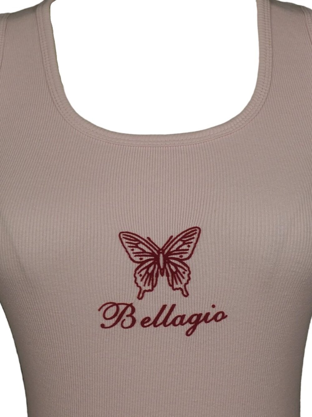 Bellagio Butterfly Ribbed Tank Top-M - Picture 3 of 6